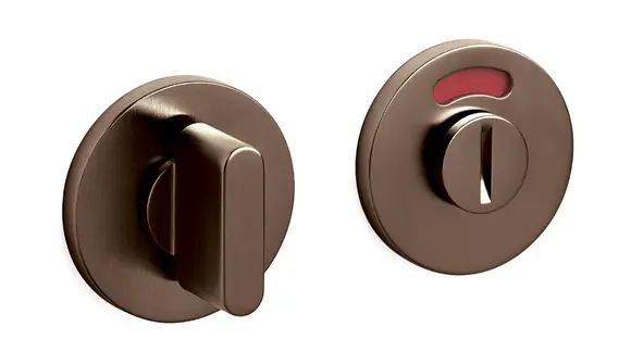 Olivari rozet toilet-/badkamersluiting rond brons mat titaan PVD Rood/Wit aanduiding