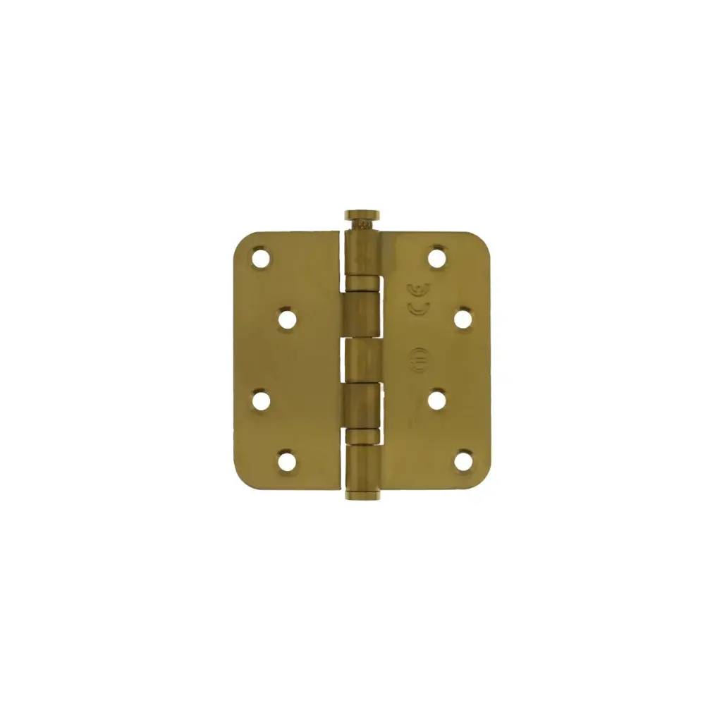 Kogellagerscharnier afgerond 3,5" (89x89x2,5mm) CE inclusief schroeven PVD messing mat