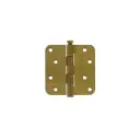 Kogellagerscharnier afgerond 3,5" (89x89x2,5mm) CE inclusief schroeven PVD messing mat